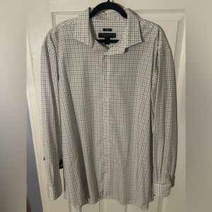 Pronto Uomo Men's Brown Beige Windowpane Dress Shirt~18 36/37 ~Tall